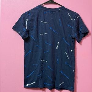 Champion T-Shirt Boys, Athletic Short-Sleeve, Camo Blue, Size L (14-16)